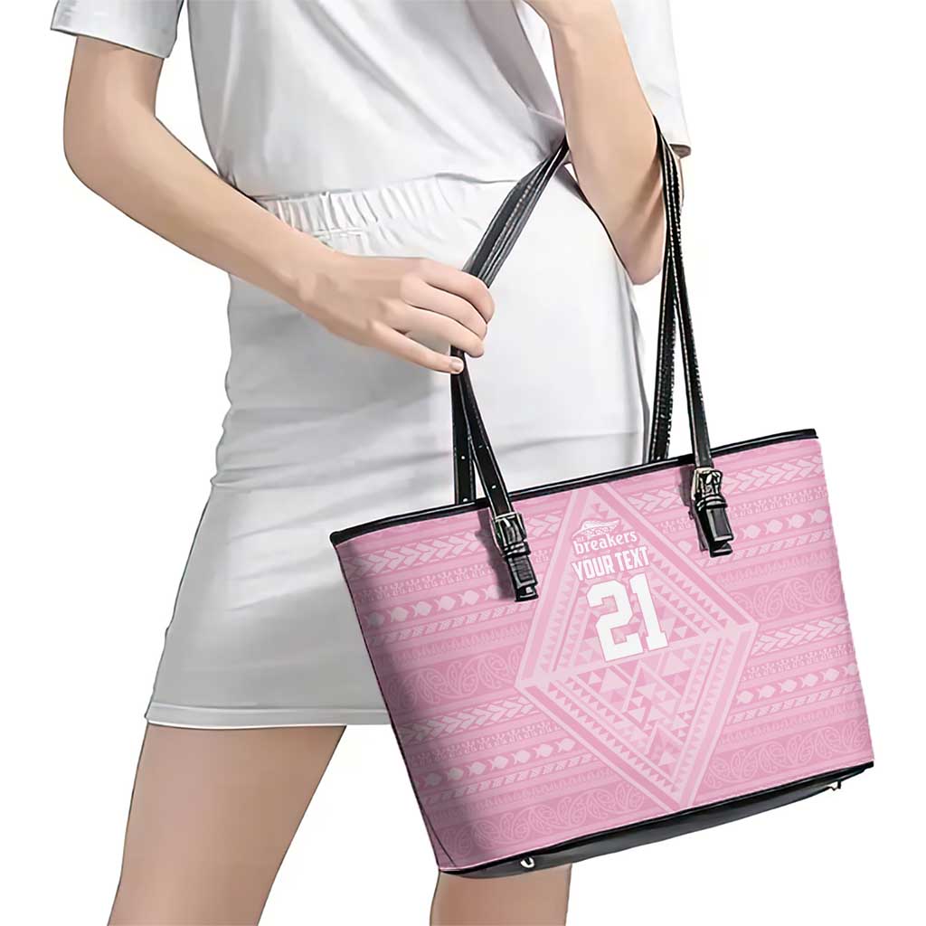 Custom New Zealand Basketball Indigenous Leather Tote Bag - Aussie Hoodie