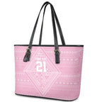 Custom New Zealand Basketball Indigenous Leather Tote Bag - Aussie Hoodie