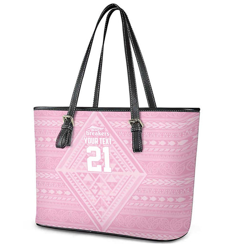 Custom New Zealand Basketball Indigenous Leather Tote Bag - Aussie Hoodie