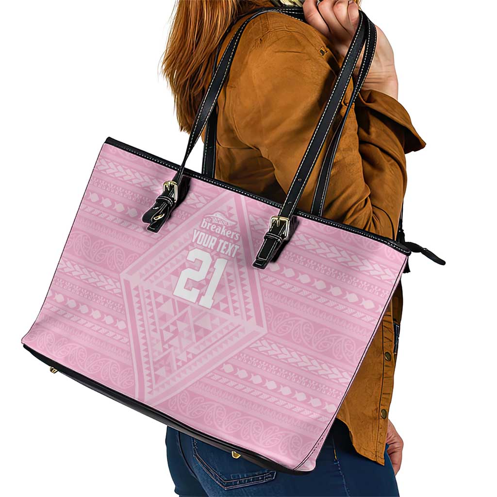Custom New Zealand Basketball Indigenous Leather Tote Bag - Aussie Hoodie
