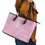 Custom New Zealand Basketball Indigenous Leather Tote Bag - Aussie Hoodie