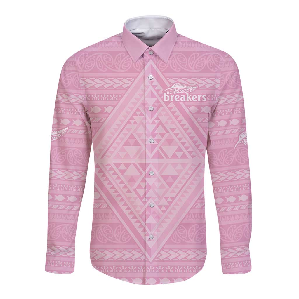 Custom New Zealand Basketball Indigenous Long Sleeve Button Shirt - Aussie Hoodie