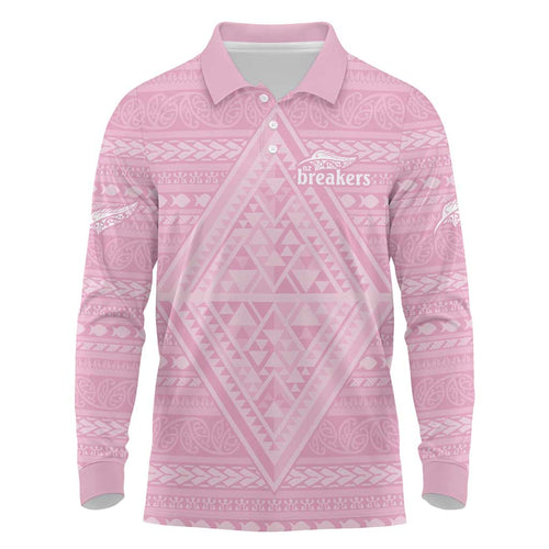Custom New Zealand Basketball Indigenous Long Sleeve Polo Shirt - Aussie Hoodie