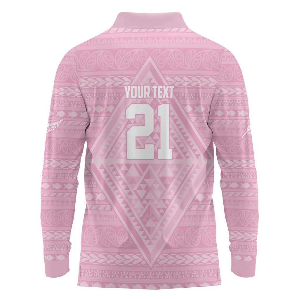 Custom New Zealand Basketball Indigenous Long Sleeve Polo Shirt - Aussie Hoodie