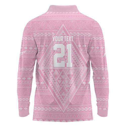 Custom New Zealand Basketball Indigenous Long Sleeve Polo Shirt - Aussie Hoodie