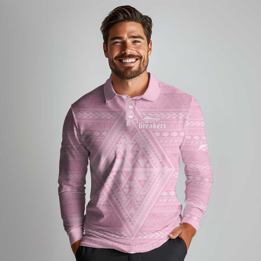 Custom New Zealand Basketball Indigenous Long Sleeve Polo Shirt - Aussie Hoodie
