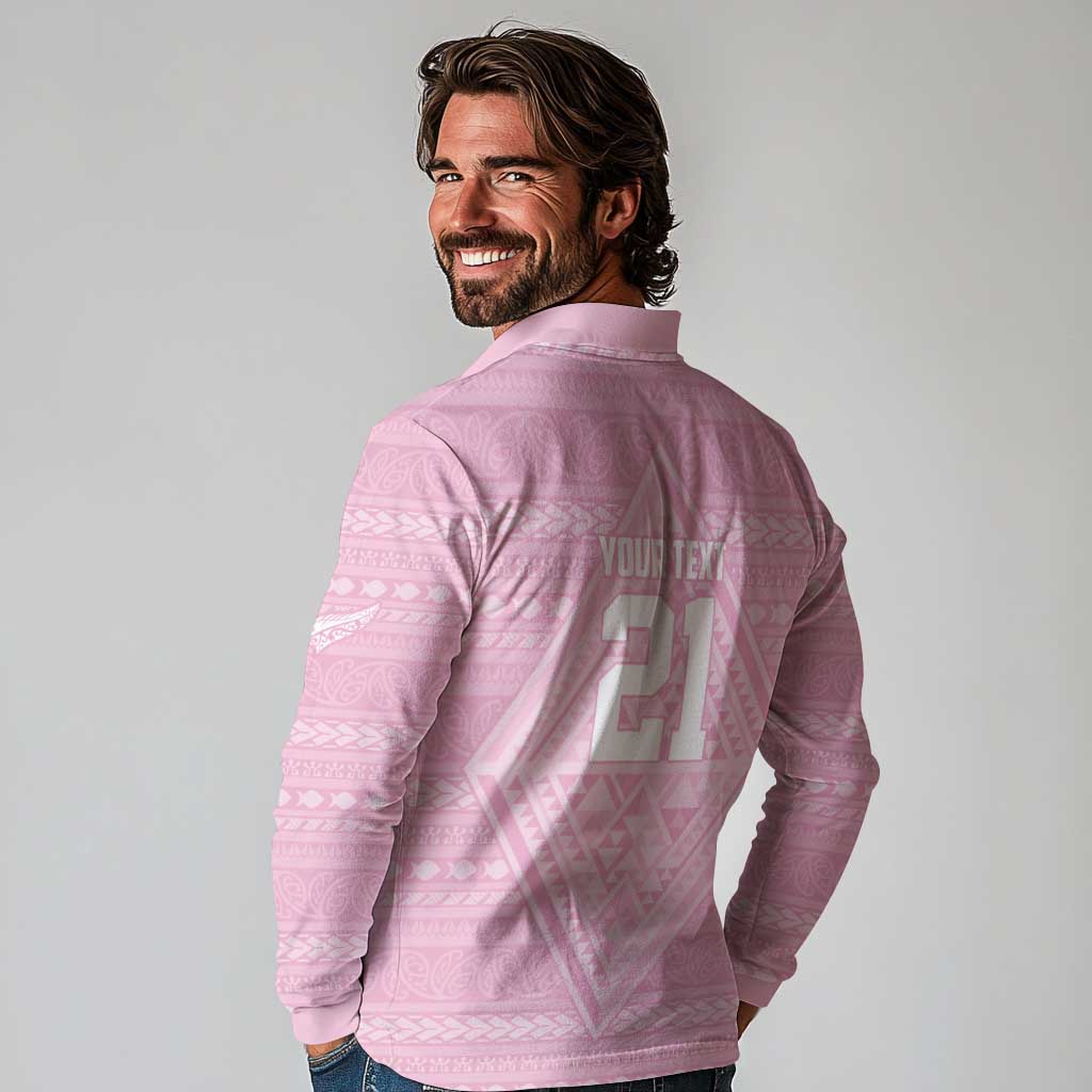 Custom New Zealand Basketball Indigenous Long Sleeve Polo Shirt - Aussie Hoodie