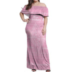 Custom New Zealand Basketball Indigenous Off Shoulder Maxi Dress - Aussie Hoodie