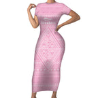 Custom New Zealand Basketball Indigenous Short Sleeve Bodycon Dress - Aussie Hoodie