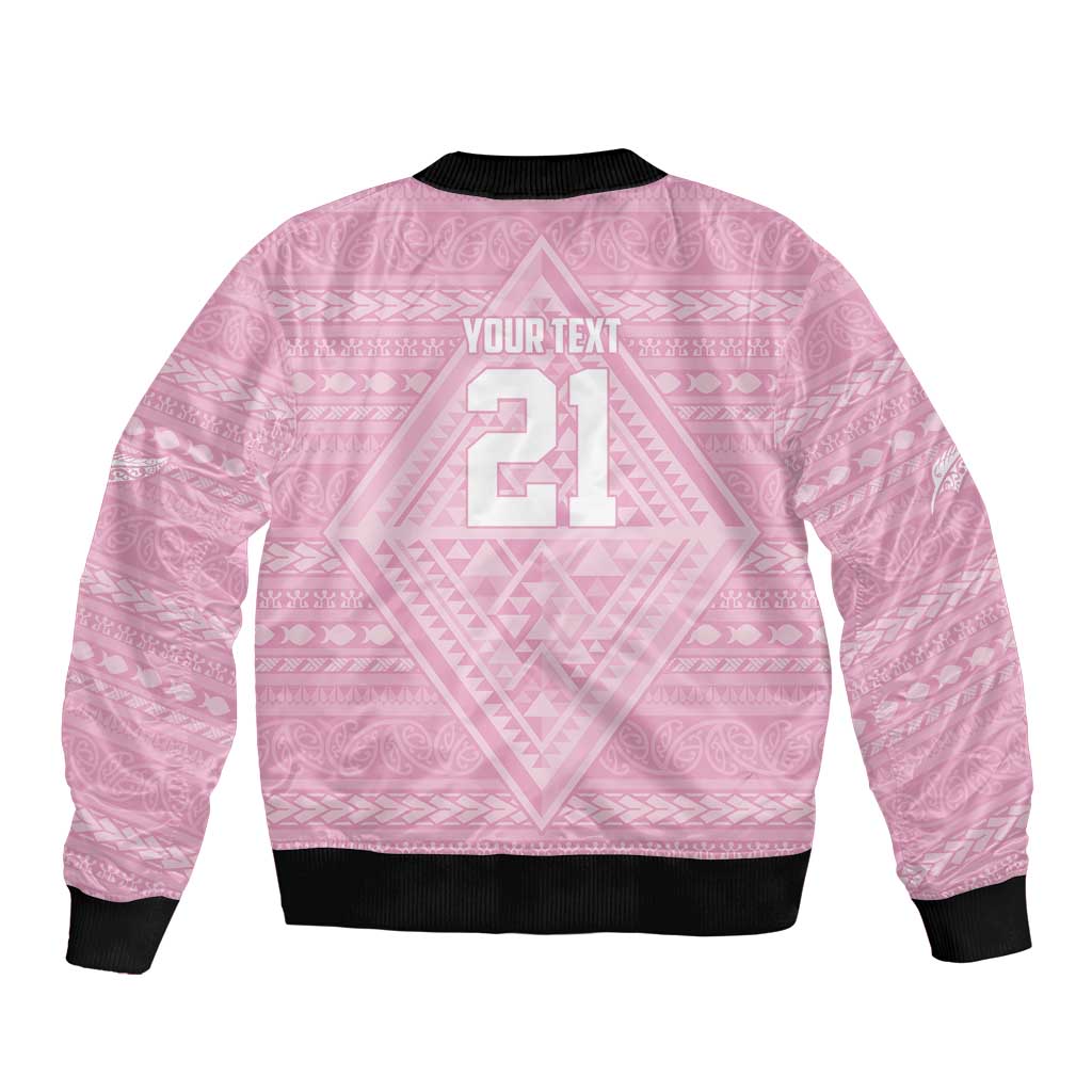 Custom New Zealand Basketball Indigenous Sleeve Zip Bomber Jacket - Aussie Hoodie