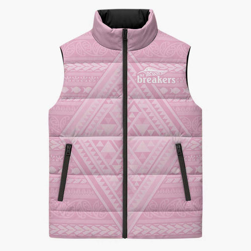 Custom New Zealand Basketball Indigenous Sleeveless Puffer Jacket - Aussie Hoodie