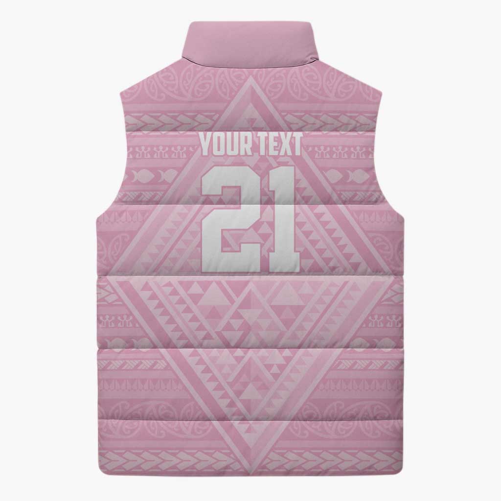Custom New Zealand Basketball Indigenous Sleeveless Puffer Jacket - Aussie Hoodie