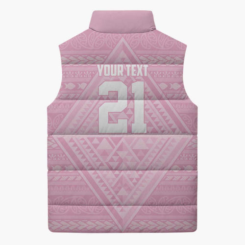 Custom New Zealand Basketball Indigenous Sleeveless Puffer Jacket - Aussie Hoodie