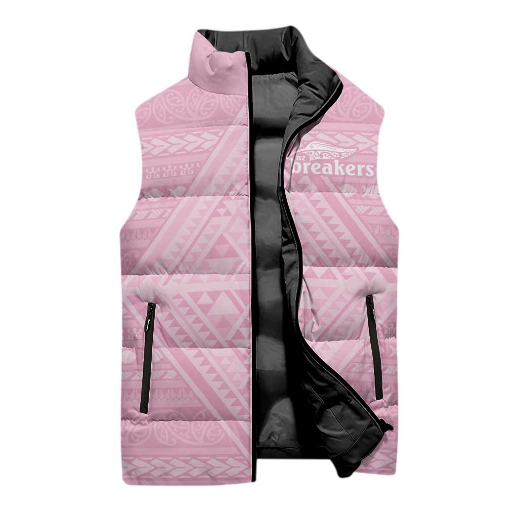 Custom New Zealand Basketball Indigenous Sleeveless Puffer Jacket - Aussie Hoodie