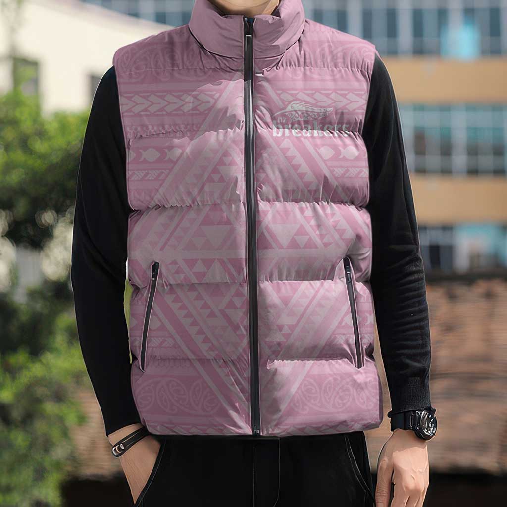 Custom New Zealand Basketball Indigenous Sleeveless Puffer Jacket - Aussie Hoodie