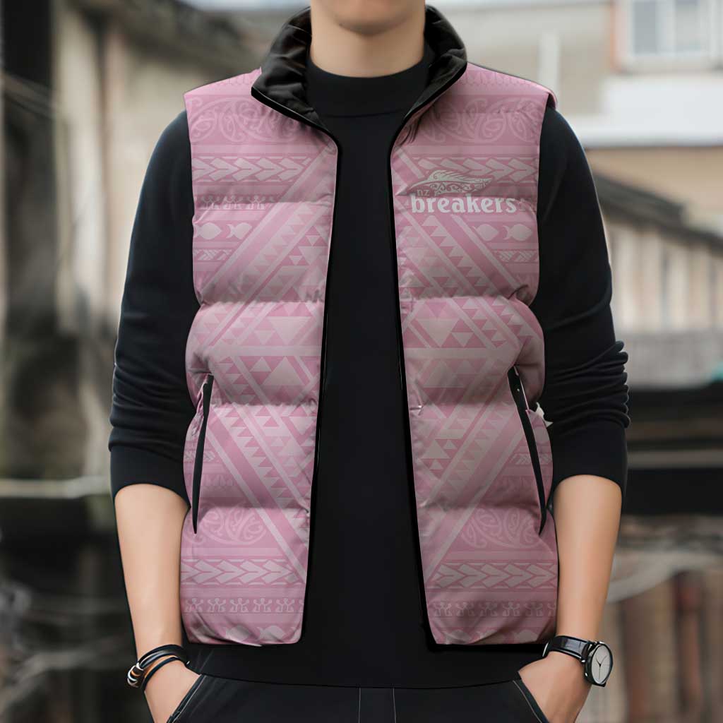 Custom New Zealand Basketball Indigenous Sleeveless Puffer Jacket - Aussie Hoodie