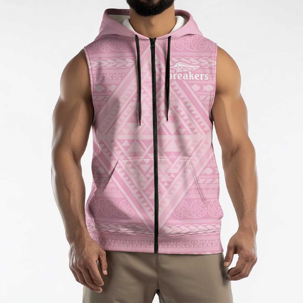 Custom New Zealand Basketball Indigenous Sleeveless Zip Hoodie LT9