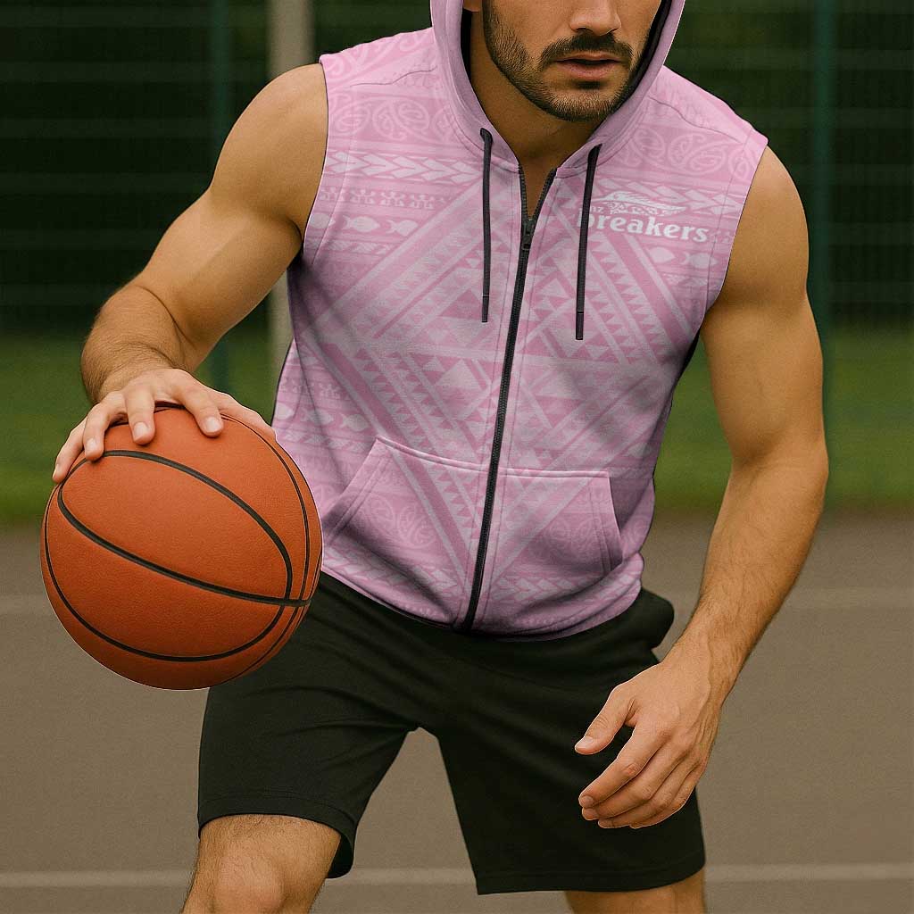 Custom New Zealand Basketball Indigenous Sleeveless Zip Hoodie LT9