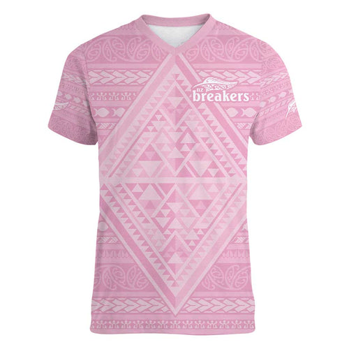 Custom New Zealand Basketball Indigenous Women V-Neck T-Shirt - Aussie Hoodie