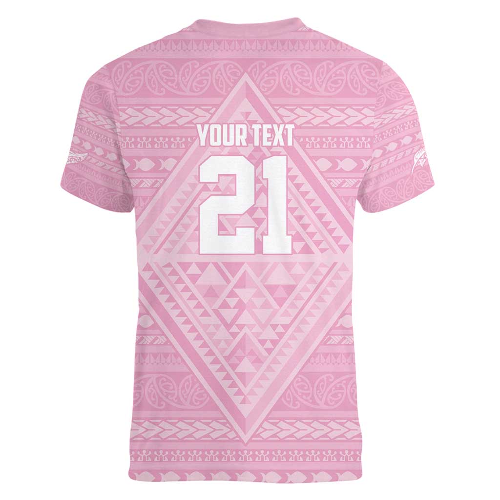 Custom New Zealand Basketball Indigenous Women V-Neck T-Shirt - Aussie Hoodie