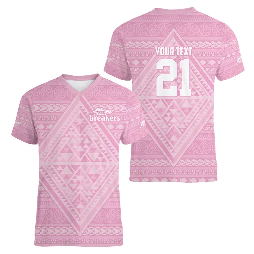 Custom New Zealand Basketball Indigenous Women V-Neck T-Shirt - Aussie Hoodie