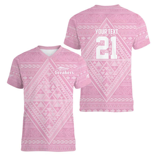 Custom New Zealand Basketball Indigenous Women V-Neck T-Shirt - Aussie Hoodie