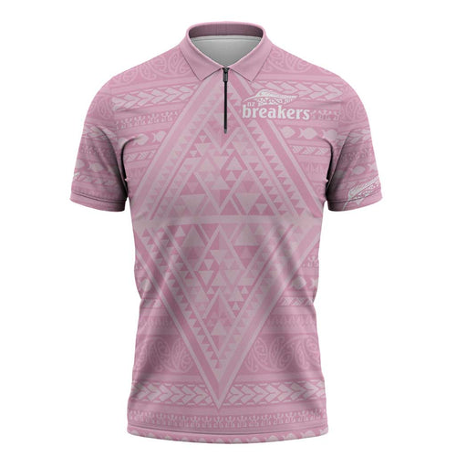 Custom New Zealand Basketball Indigenous Zipper Polo Shirt - Aussie Hoodie