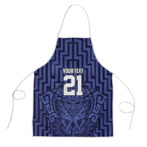 Custom Basketball New Zealand Apron Blue Maori Ta Moko Indigenous - Aussie Hoodie