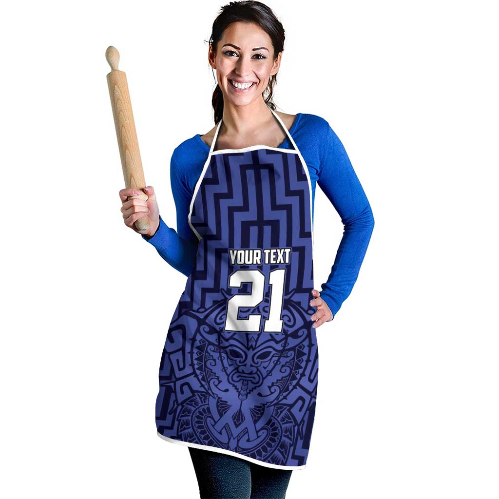 Custom Basketball New Zealand Apron Blue Maori Ta Moko Indigenous - Aussie Hoodie