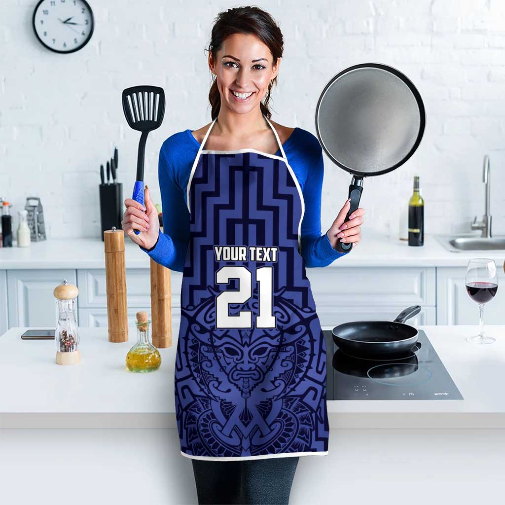 Custom Basketball New Zealand Apron Blue Maori Ta Moko Indigenous - Aussie Hoodie