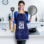 Custom Basketball New Zealand Apron Blue Maori Ta Moko Indigenous - Aussie Hoodie