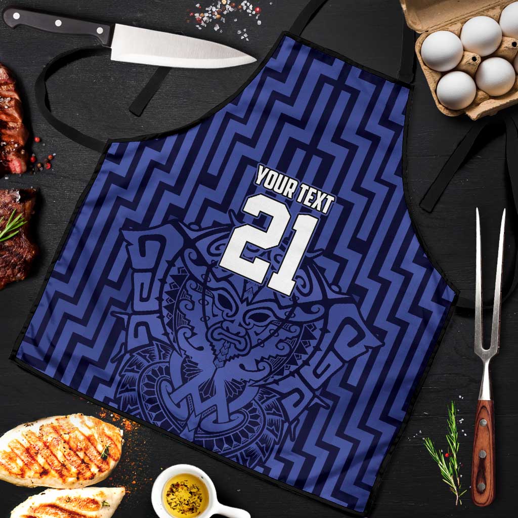 Custom Basketball New Zealand Apron Blue Maori Ta Moko Indigenous - Aussie Hoodie