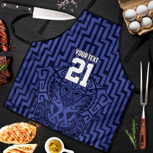 Custom Basketball New Zealand Apron Blue Maori Ta Moko Indigenous - Aussie Hoodie