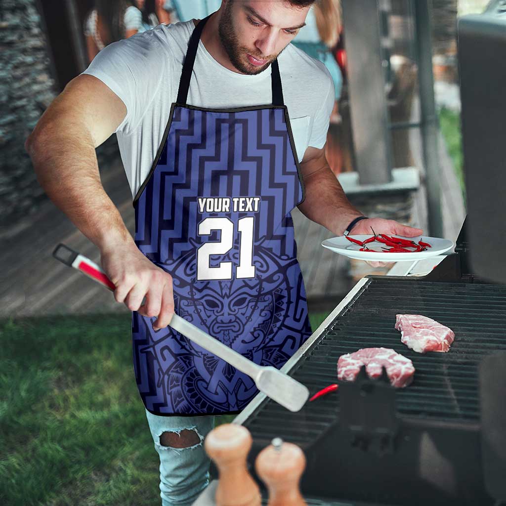 Custom Basketball New Zealand Apron Blue Maori Ta Moko Indigenous - Aussie Hoodie