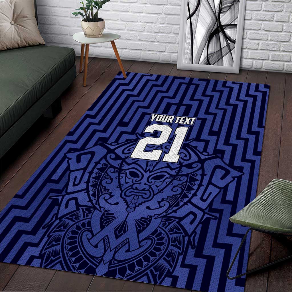 Custom Basketball New Zealand Area Rug Blue Maori Ta Moko Indigenous - Aussie Hoodie
