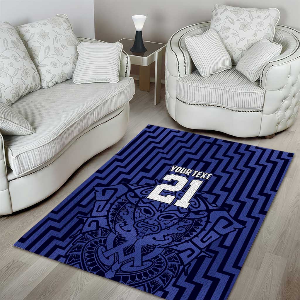 Custom Basketball New Zealand Area Rug Blue Maori Ta Moko Indigenous - Aussie Hoodie