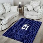 Custom Basketball New Zealand Area Rug Blue Maori Ta Moko Indigenous - Aussie Hoodie
