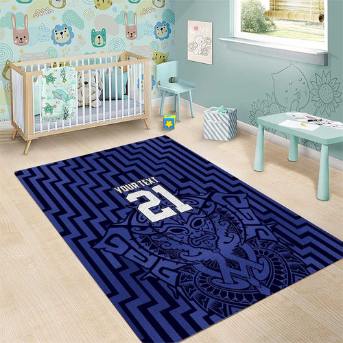 Custom Basketball New Zealand Area Rug Blue Maori Ta Moko Indigenous - Aussie Hoodie