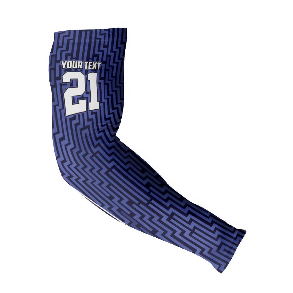 Custom Basketball New Zealand Arm Sleeves Blue Maori Ta Moko Indigenous - Aussie Hoodie