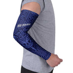 Custom Basketball New Zealand Arm Sleeves Blue Maori Ta Moko Indigenous - Aussie Hoodie