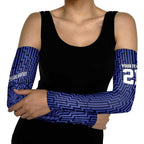 Custom Basketball New Zealand Arm Sleeves Blue Maori Ta Moko Indigenous - Aussie Hoodie