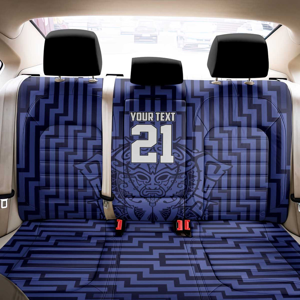 Custom Basketball New Zealand Back Car Seat Cover Blue Maori Ta Moko Indigenous - Aussie Hoodie
