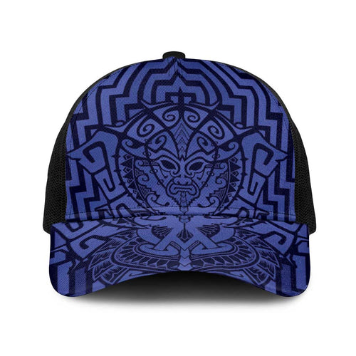 Basketball New Zealand Baseball Net Cap Blue Maori Ta Moko Indigenous - Aussie Hoodie