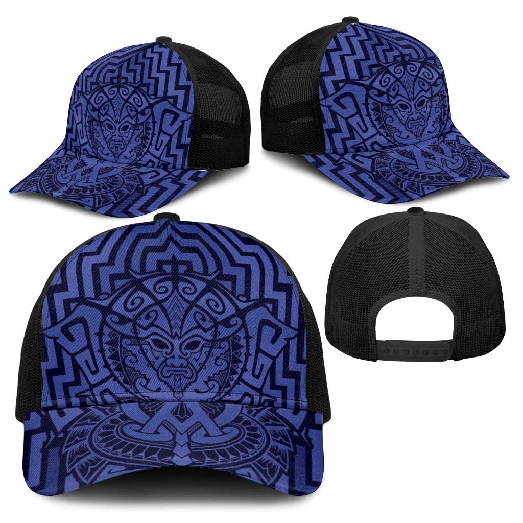 Basketball New Zealand Baseball Net Cap Blue Maori Ta Moko Indigenous - Aussie Hoodie