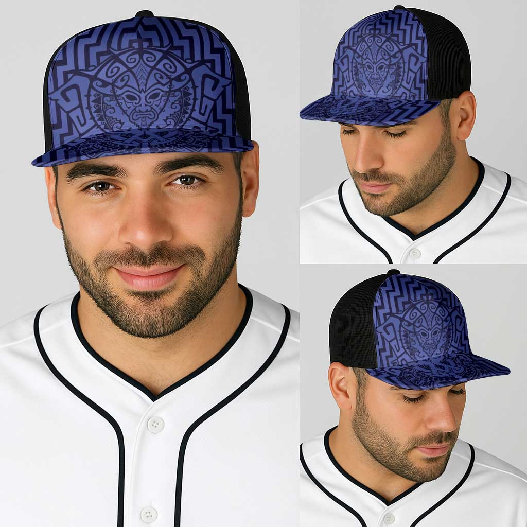 Basketball New Zealand Baseball Net Cap Blue Maori Ta Moko Indigenous - Aussie Hoodie