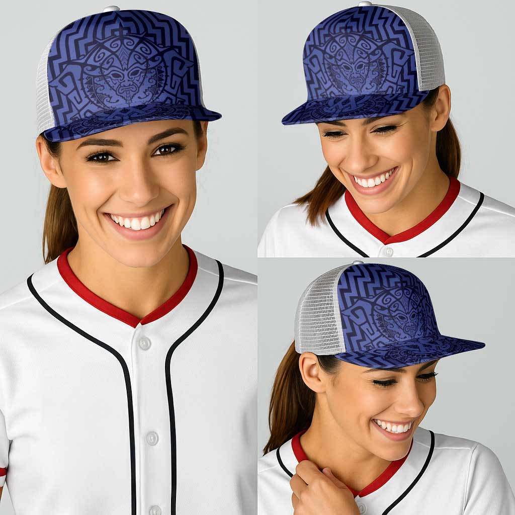 Basketball New Zealand Baseball Net Cap Blue Maori Ta Moko Indigenous - Aussie Hoodie