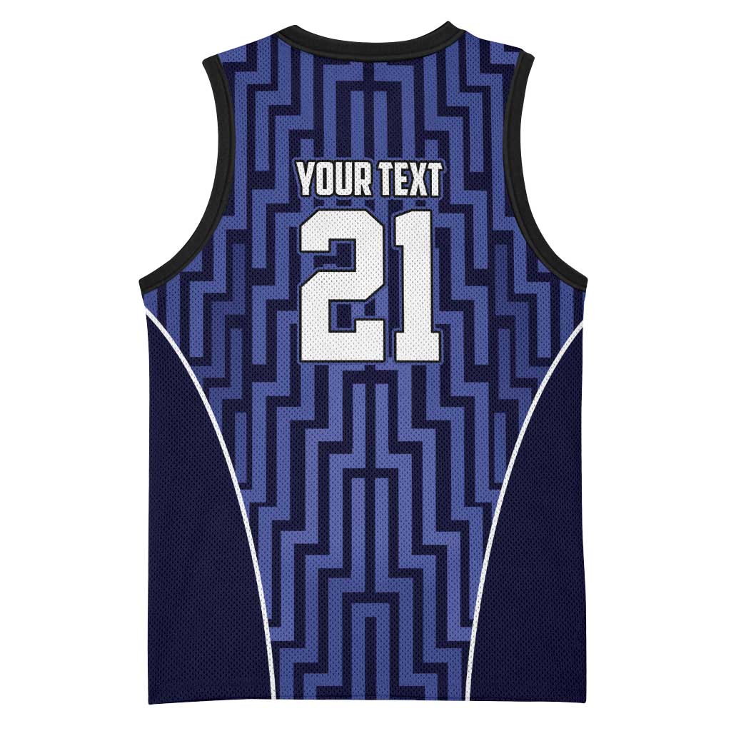 Custom Basketball New Zealand Basketball Jersey Blue Maori Ta Moko Indigenous - Aussie Hoodie