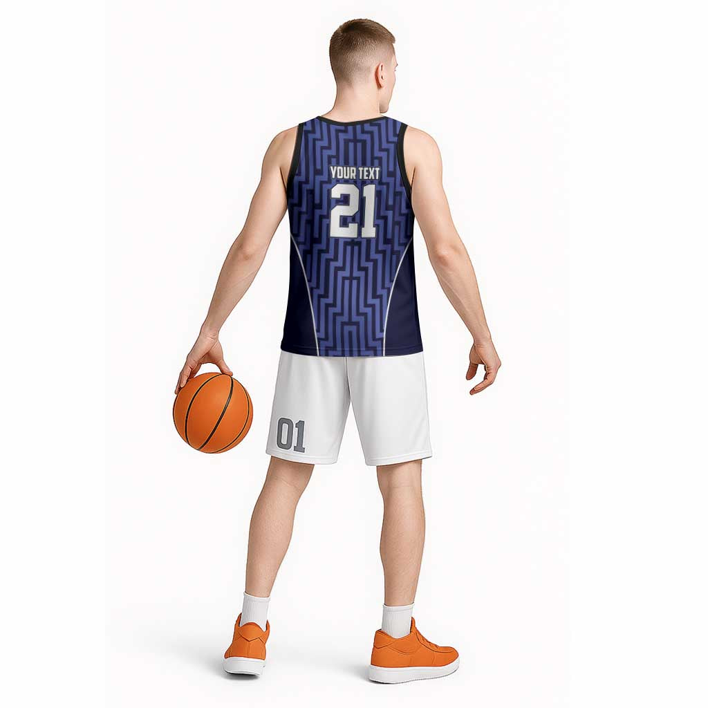 Custom Basketball New Zealand Basketball Jersey Blue Maori Ta Moko Indigenous - Aussie Hoodie