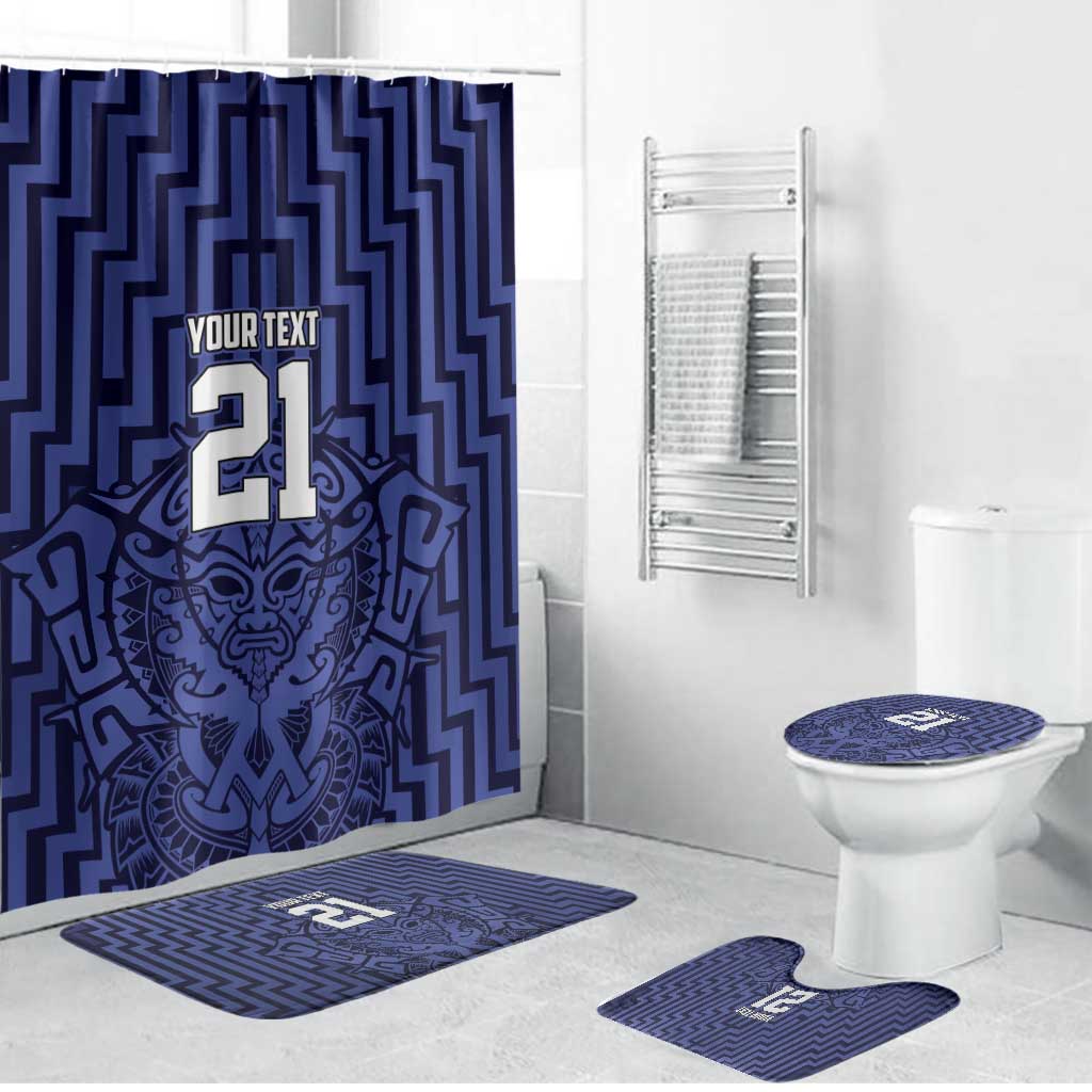 Custom Basketball New Zealand Bathroom Set Blue Maori Ta Moko Indigenous - Aussie Hoodie