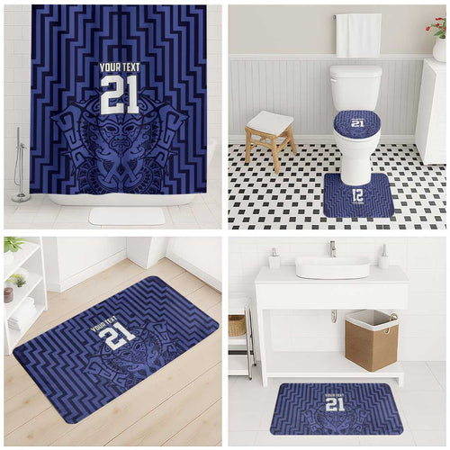 Custom Basketball New Zealand Bathroom Set Blue Maori Ta Moko Indigenous - Aussie Hoodie